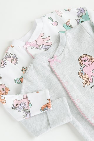 2 babygros My Little Pony Os amigos, é mágico - Branco e cinzento-claro mesclado
