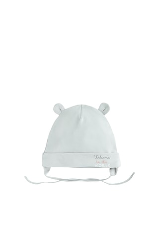 2 gorros de aviador com orelhas - Cinzento-claro e branco