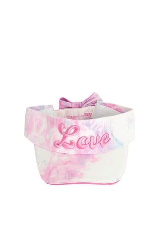 Zonneklep met tie and dye motief- Hemelsblauw