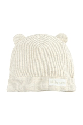 2 gorros com orelhas - Camel e cru mesclado