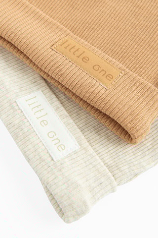 2 gorros com orelhas - Camel e cru mesclado