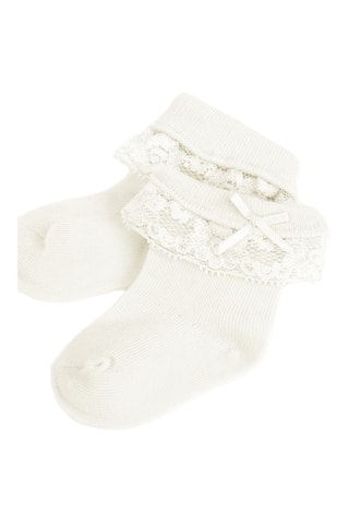 Fita de renda e meias - Branco