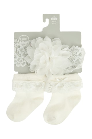 Fita de renda e meias - Branco
