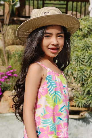 Chapéu de palha com orelhas - Bege