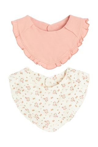 2 sjaaltjes - Zalmkleurig en Wit