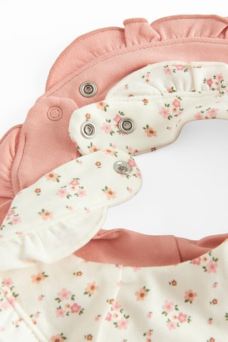 2 sjaaltjes - Zalmkleurig en Wit