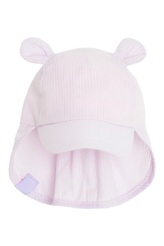 Safaripet met oortjes - Lichtpaars