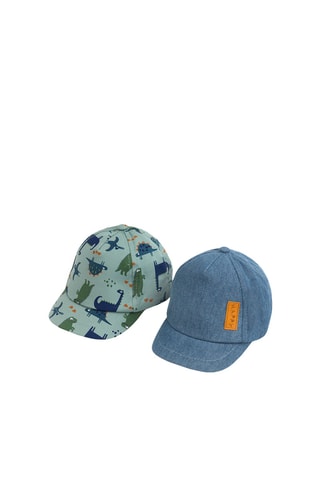 2 bonés - verde-água e azul-marinho