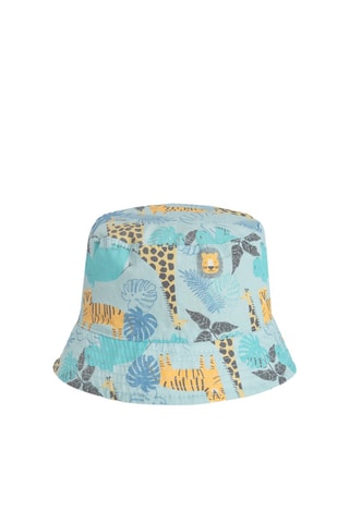 Chapéu à pescador reversível - Cinzento-claro e Azul-celeste