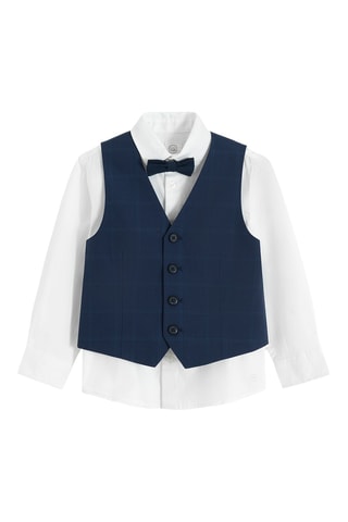 Conjunto 3 peças - Branco e azul-marinho