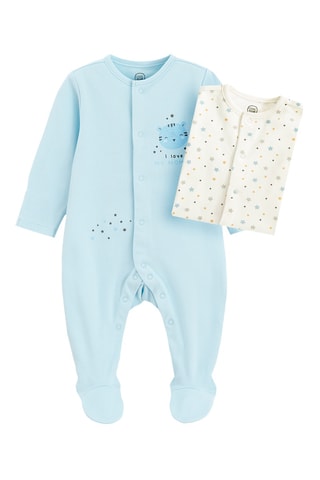 2 babygros - Azul-celeste e branco