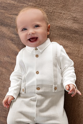 Babygro efeito ilusório - Branco
