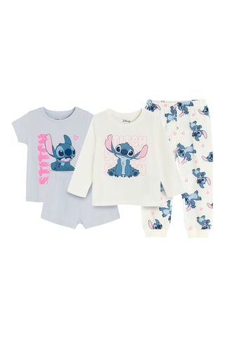 2 pijamas Stitch Lilo e Stitch Disney - Branco e cinzento