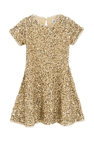Vestido - Dourado e bege