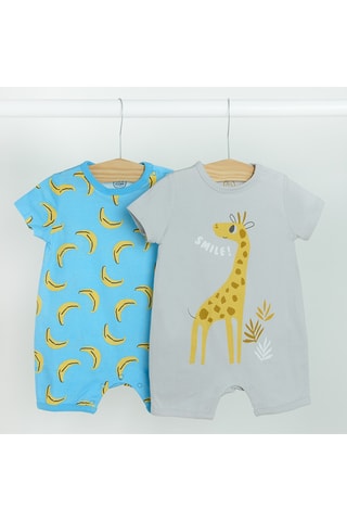 2 babygros - Cinzento-claro e Azul-celeste