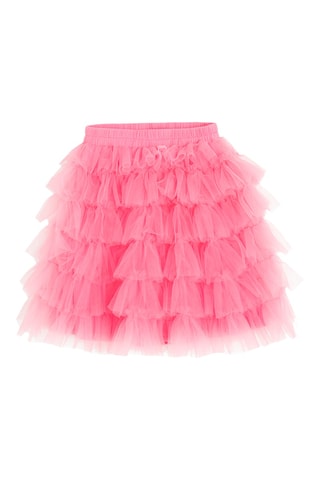 Saia com folhos - Rosa