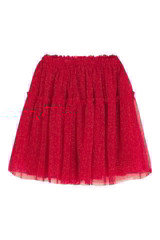 Saia com folhos - Vermelho