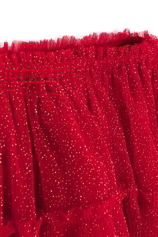 Saia com folhos - Vermelho