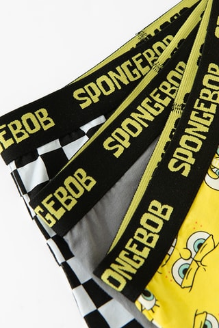 3 boxers Bob esponja - Amarelo, preto e cinzento