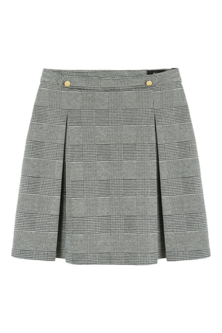 Saia plissada - Preto e cru