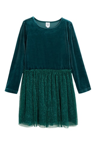 Vestido de veludo - Verde-escuro