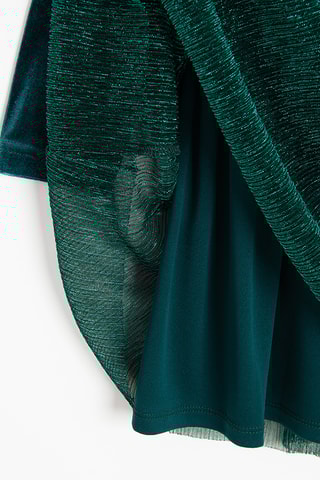 Vestido de veludo - Verde-escuro