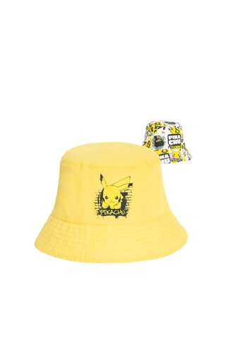 Chapéu à pescador reversível Pikachu Pokémon - Amarelo