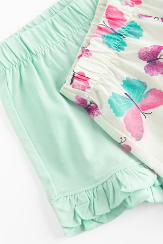 2 calções - Verde-água e branco