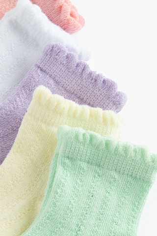 5 pares de meias - Violeta e verde-claro