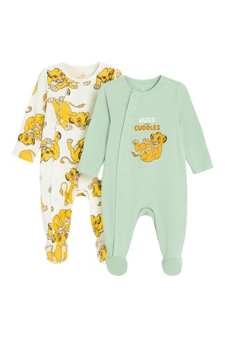 2 babygro Simba O Rei Leão Disney - verde-água e amarelo