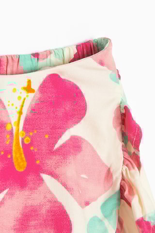 Camisola de alças e saia - Branco e rosa