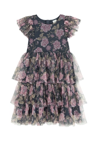 Vestido com folhos - Preto