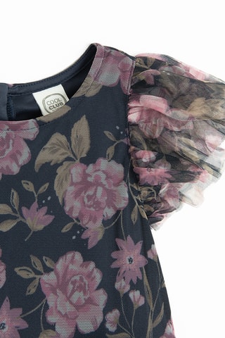 Vestido com folhos - Preto