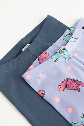 2 leggings - Azul-acinzentado e índigo