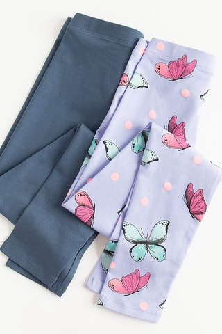 2 leggings - Azul-acinzentado e índigo