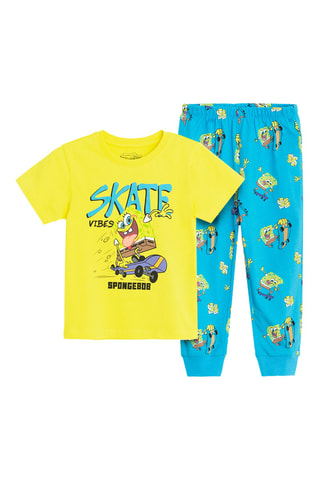 Pijama Bob esponja - amarelo e turquesa