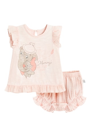 T-shirt e calções - Rosa mesclado