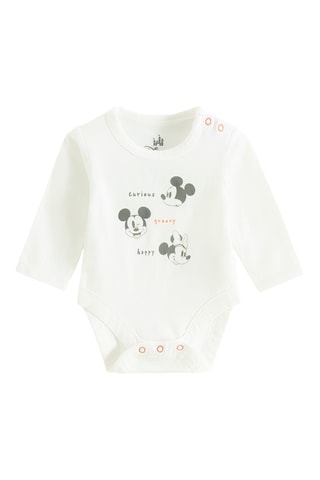 Conjunto de 3 peças Mickey Disney - Branco e bege