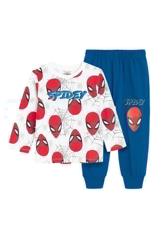 Pijama Spider man Avengers - Branco e azul-real