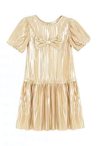 Vestido plissado - Dourado