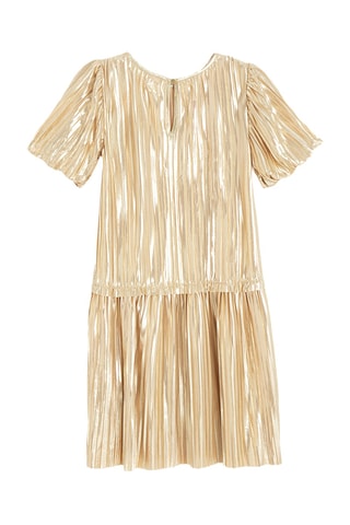 Vestido plissado - Dourado
