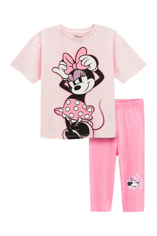 T-shirt e leggings Minnie Disney - Rosa-maquilhagem e rosa