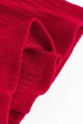 Vestido-camisola com purpurinas - Vermelho