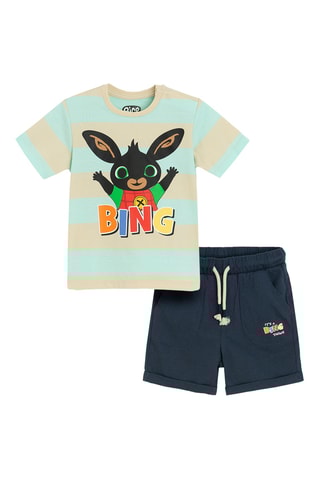 T-shirt e calções Bing - Toupeira e azul-marinho