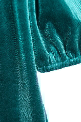 Vestido em veludo Turquesa