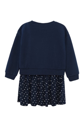 Vestido efecto doble prenda - Azul marino