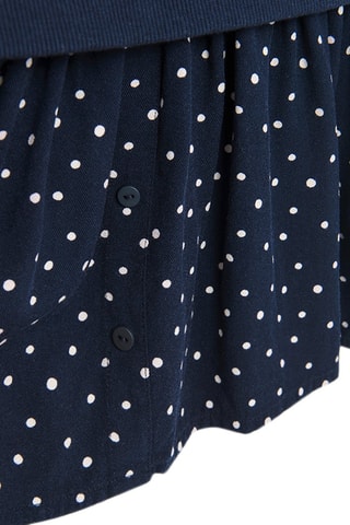 Vestido efecto doble prenda - Azul marino