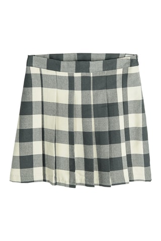 Saia plissada - Cinzento-escuro e cru