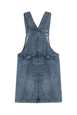 Vestido-jardineiras de ganga - Azul