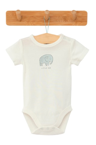 3 bodies em algodão biológico Cru e azul-celeste